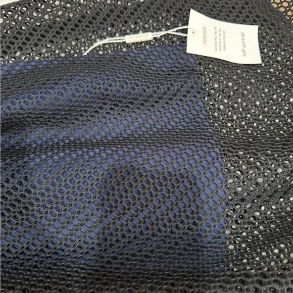 BNWT Self Portrait One Shoulder Mesh Navy Dress Womens size 2/4 STUNNiNG - Picture 6 of 8